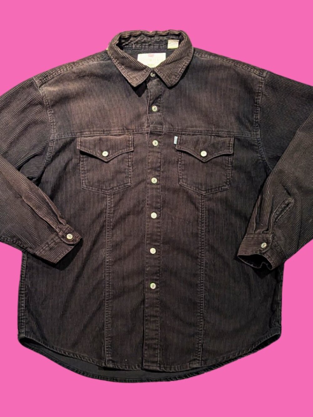 Vintage 1990's Brown Corduroy Levi's Shirt Size XL